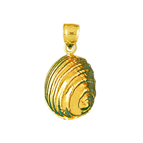 14K Gold 11MM Mollusk Shell Charm Goldia Charm Necklaces