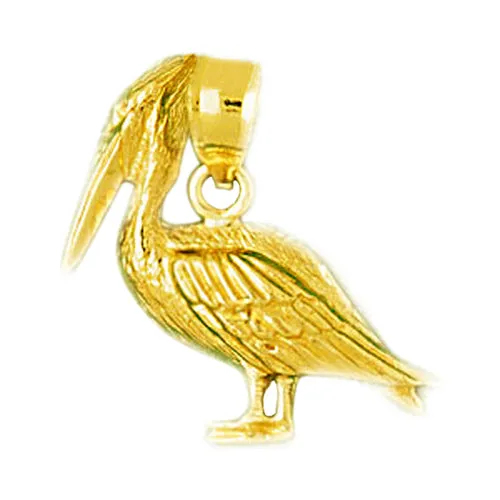 14K Gold Pelican Charm Goldia Charm Necklaces