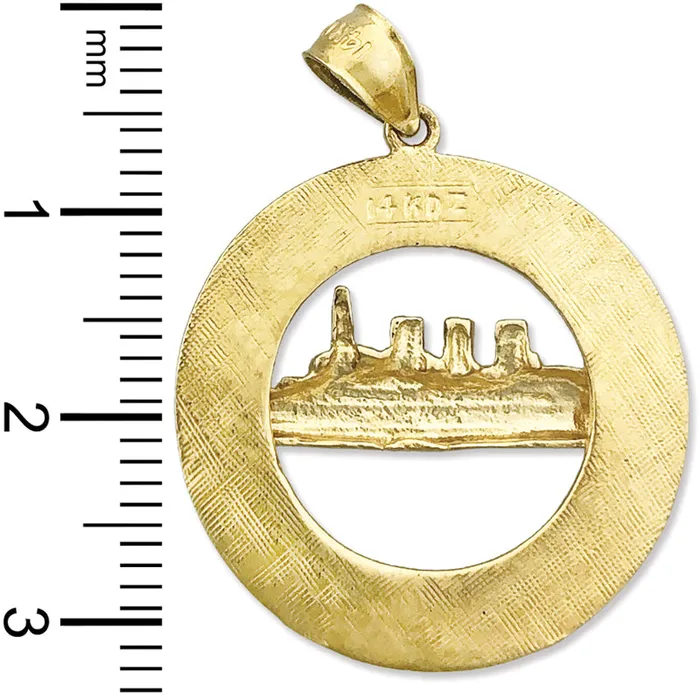 14K Gold Queen Mary Long Beach Pendant Goldia Necklaces