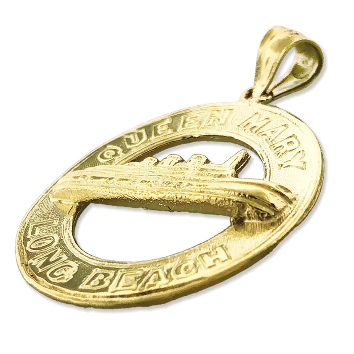 14K Gold Queen Mary Long Beach Pendant Goldia Necklaces