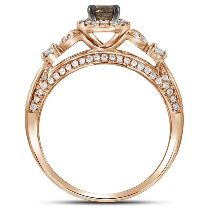 14k Rose Gold Round Brown Diamond Solitaire Bridal Engagement Ring 34 Cttw gndatlanta Rings 14k Rose Gold Round Brown Diamond Solitaire Bridal Engagement Ring 34 Cttw gndatlanta Rings