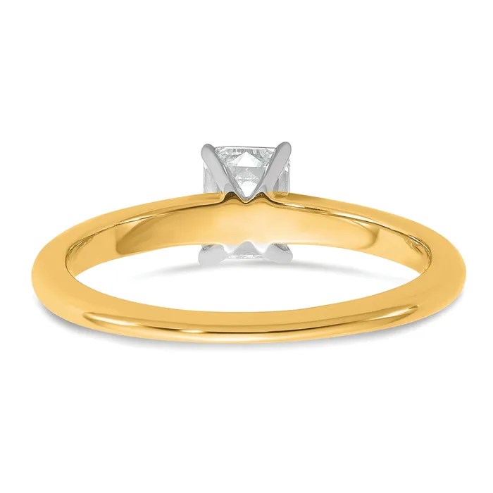 14k Twotone 34 Ct Lab Grown Diamond VSSI G Emerald Solitare Engagement Ring Goldia Rings