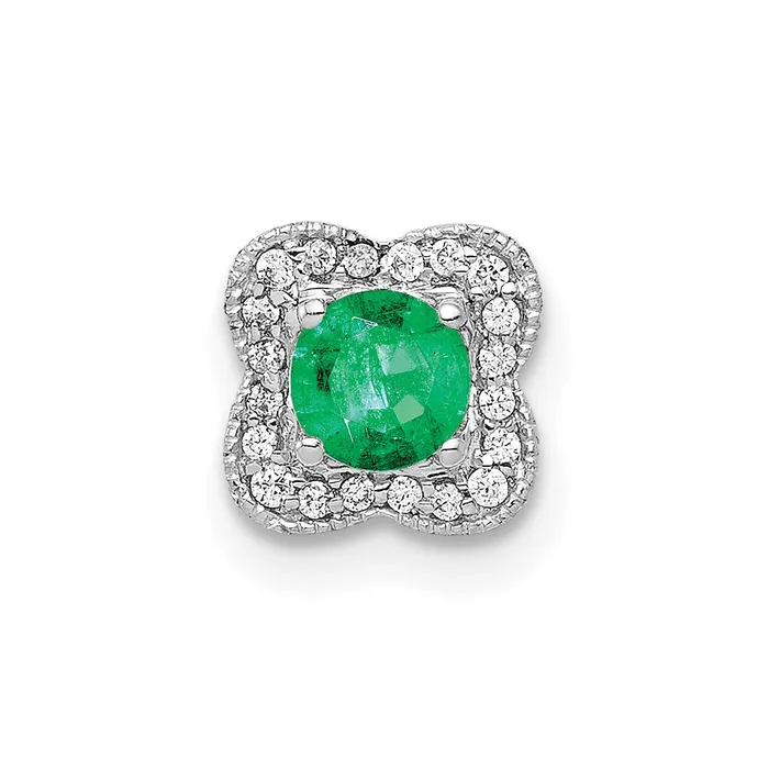 14k White Gold 115ct Real Diamond u0026 25 Emerald Chain Slide Goldia Earrings 14k White Gold 115ct Real Diamond u0026 25 Emerald Chain Slide Goldia Earrings
