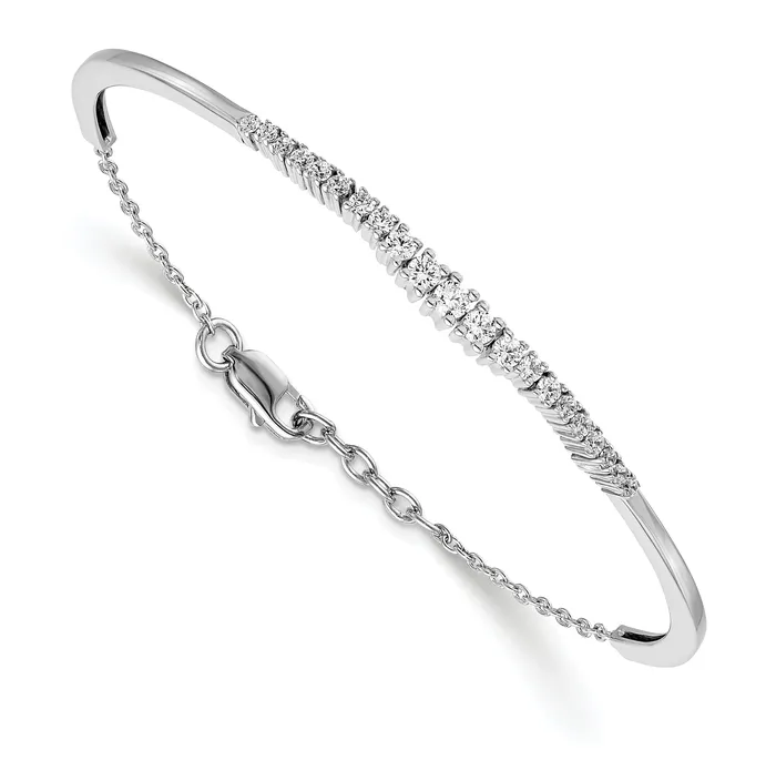 14k White Gold 34 Ct Lab Grown Diamond VSSI G Graduated Bangle Bracelet Goldia Bracelets 14k White Gold 34 Ct Lab Grown Diamond VSSI G Graduated Bangle Bracelet Goldia Bracelets