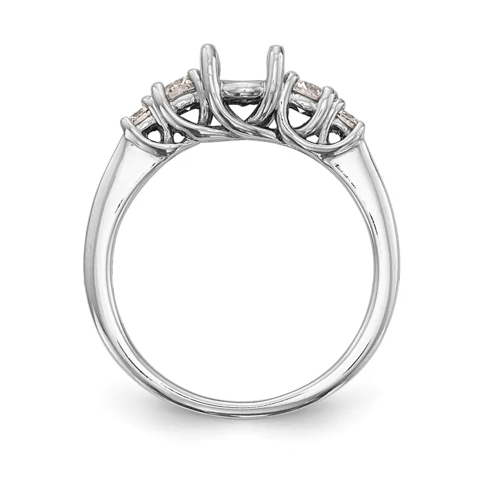 14K White Gold 5 Stone Simulated Diamond Engagement Ring Goldiacom Rings