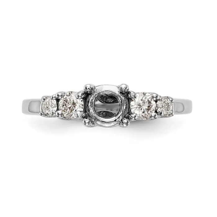 14K White Gold 5 Stone Simulated Diamond Engagement Ring Goldiacom Rings