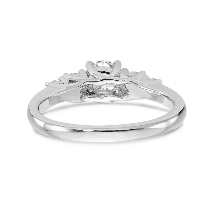 14K White Gold 5 Stone Simulated Diamond Engagement Ring Goldiacom Rings