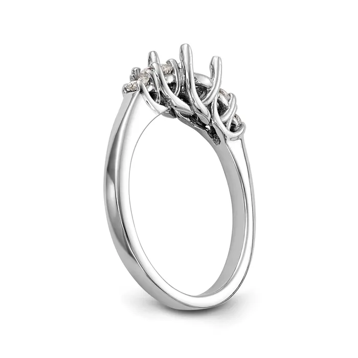 14K White Gold 5 Stone Simulated Diamond Engagement Ring Goldiacom Rings
