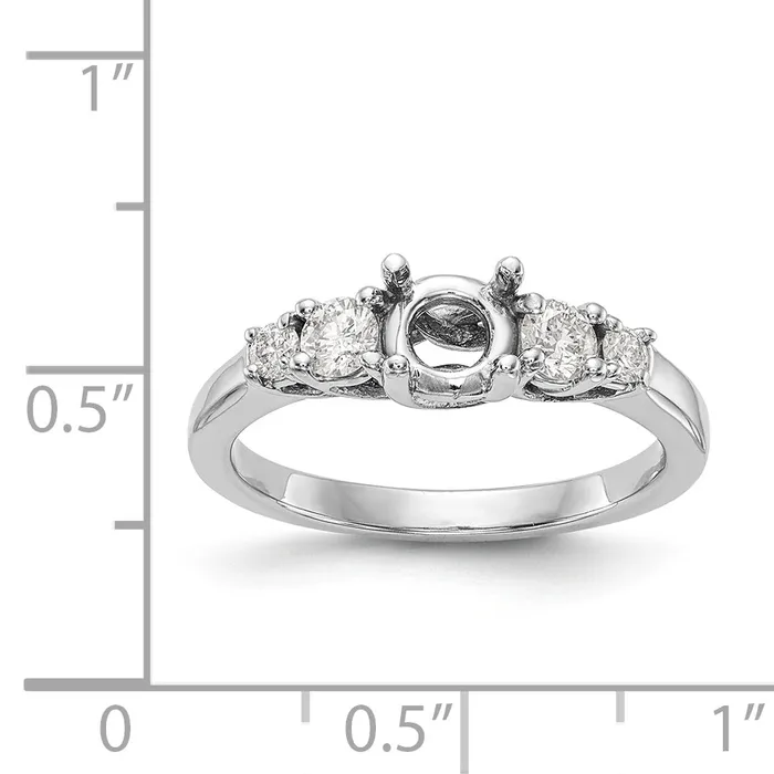 14K White Gold 5 Stone Simulated Diamond Engagement Ring Goldiacom Rings