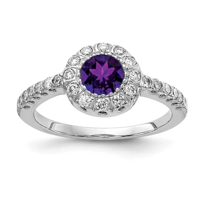 14k White Gold 5mm Amethyst Checker A Real Diamond ring Goldiacom Rings 14k White Gold 5mm Amethyst Checker A Real Diamond ring Goldiacom Rings