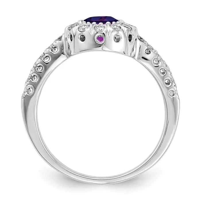 14k White Gold 5mm Amethyst Checker A Real Diamond ring Goldiacom Rings