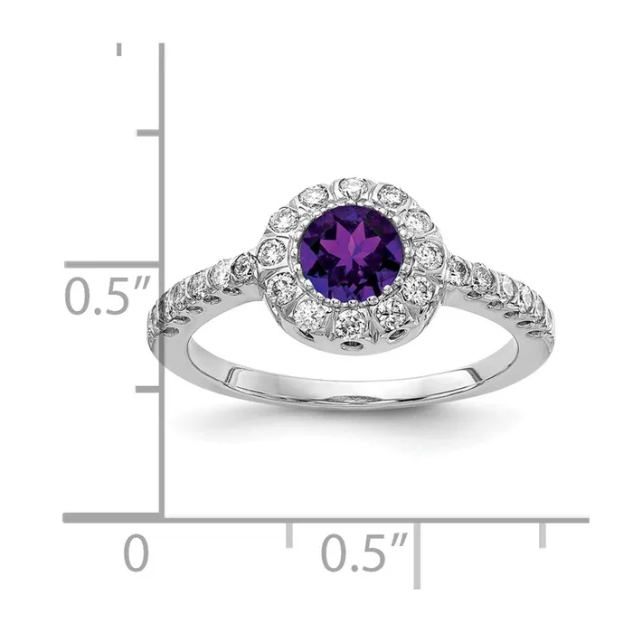 14k White Gold 5mm Amethyst Checker A Real Diamond ring Goldiacom Rings