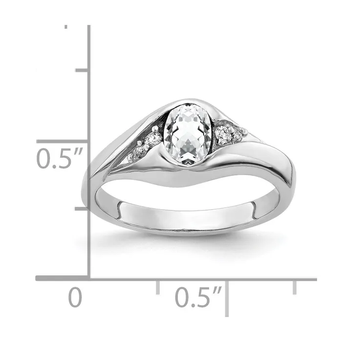 14k White Gold 6x4mm Oval Cubic Zirconia AA Real Diamond ring goldiaca Rings