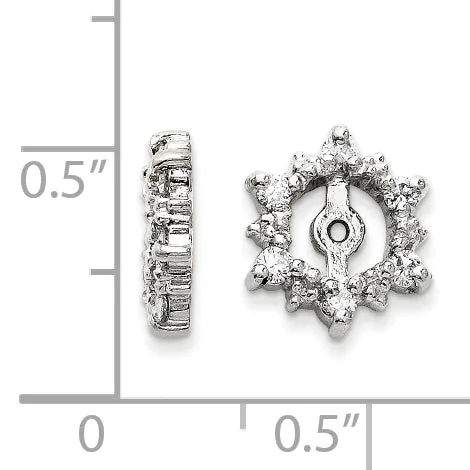 14k White Gold A Diamond earring jacket goldiaca Earrings