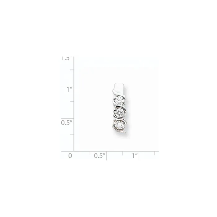 14k White Gold A Real Diamond chain slide Goldia Necklaces
