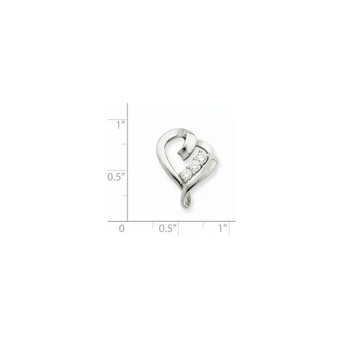 14k White Gold AAA Diamond heart pendant Goldiacom Necklaces