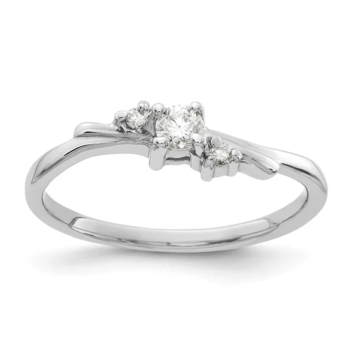 14k White Gold AAA Real Diamond ring Goldiacom Rings