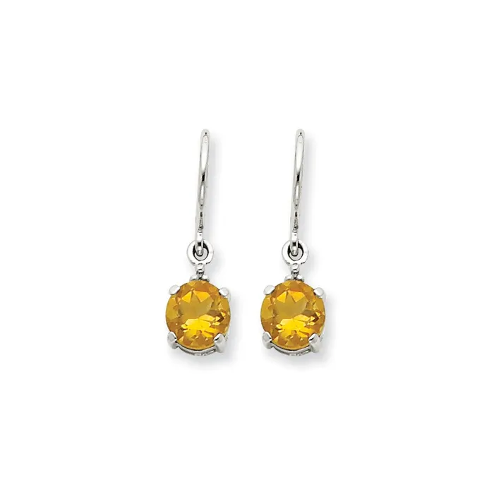 14k White Gold Citrine u0026 Real Diamond Dangle Earrings Goldia Earrings