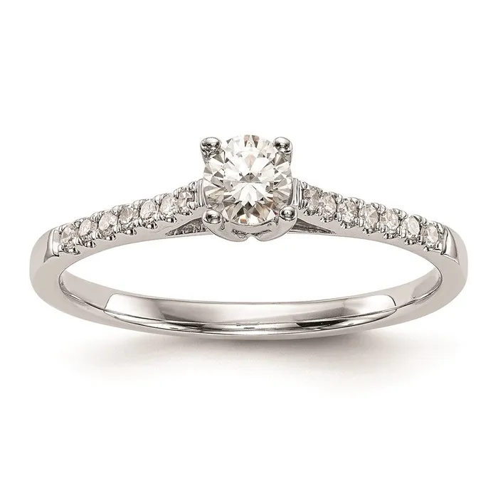 14K White Gold Complete Real Diamond PromiseEngagement Ring Goldiacom Rings