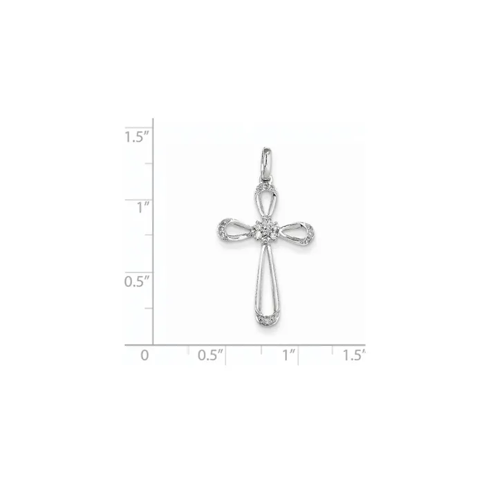 14K White Gold Diamond Cross Pendant Goldiacom Necklaces