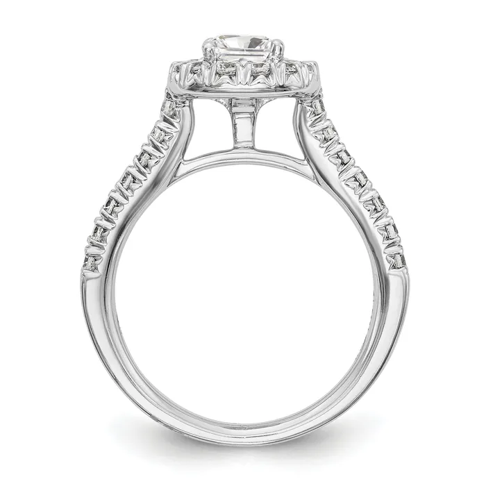 14K White Gold Diamond Cushion CZ Halo Engagement Ring Goldiacom Rings