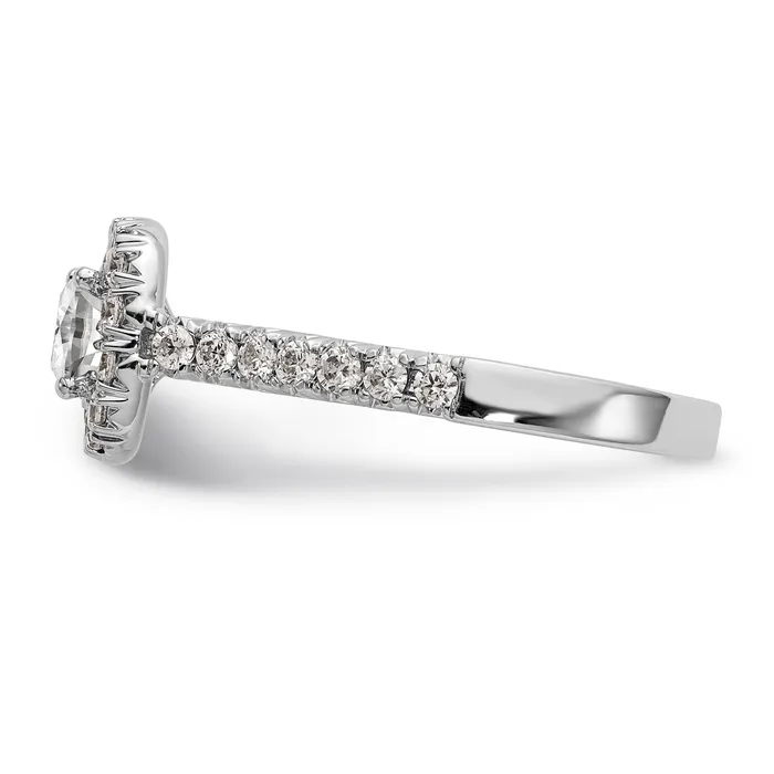 14K White Gold Diamond Cushion CZ Halo Engagement Ring Goldiacom Rings