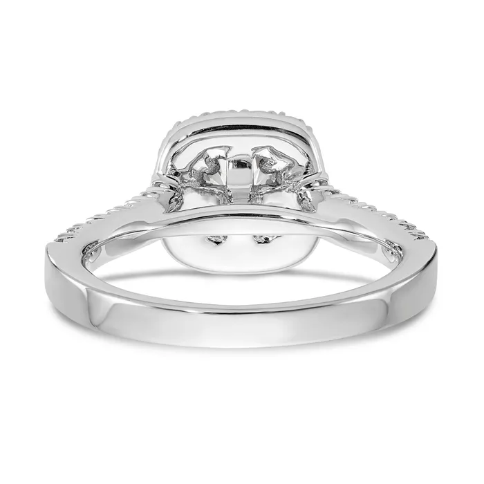 14K White Gold Diamond Cushion CZ Halo Engagement Ring Goldiacom Rings