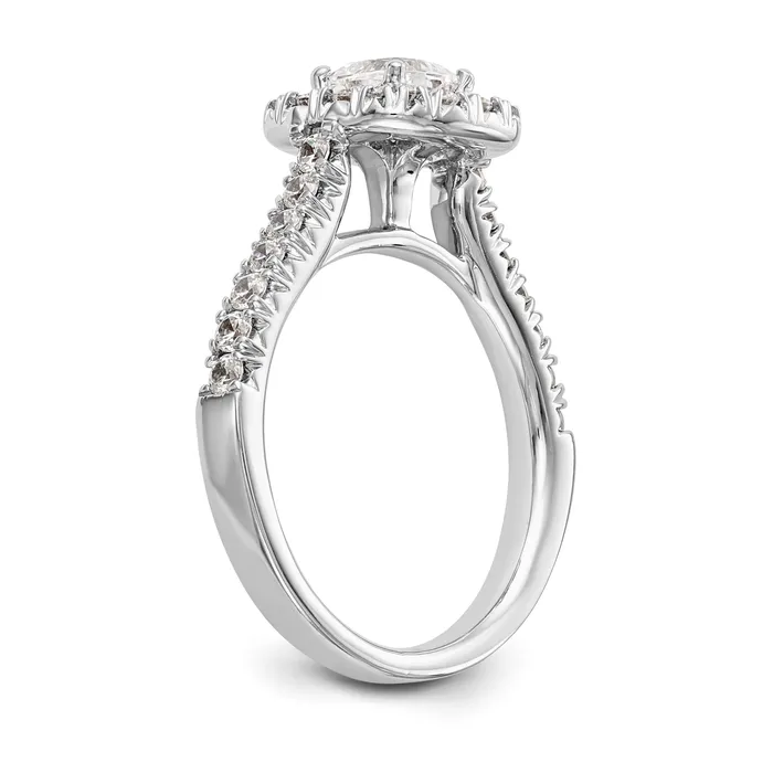 14K White Gold Diamond Cushion CZ Halo Engagement Ring Goldiacom Rings