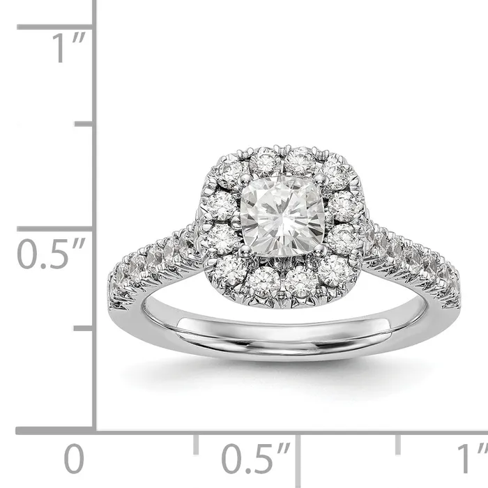 14K White Gold Diamond Cushion CZ Halo Engagement Ring Goldiacom Rings