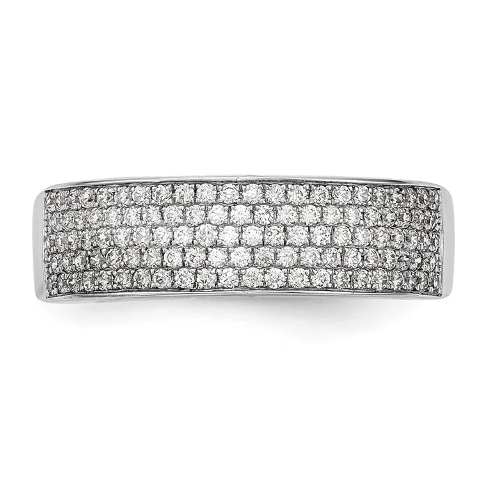 14K White Gold Micro Pave Real Diamond Band goldiaca Rings