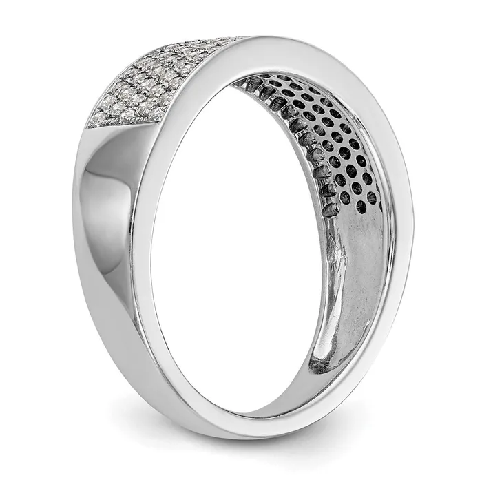 14K White Gold Micro Pave Real Diamond Band goldiaca Rings