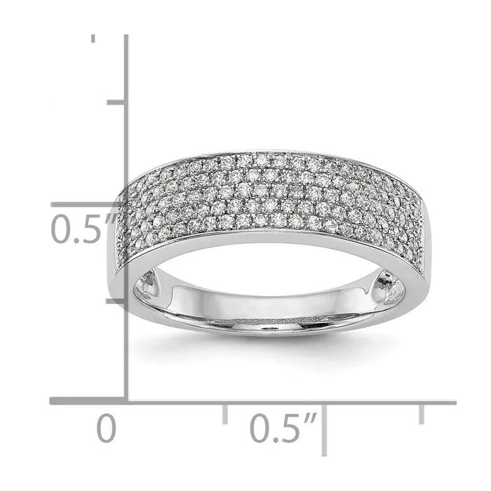 14K White Gold Micro Pave Real Diamond Band goldiaca Rings