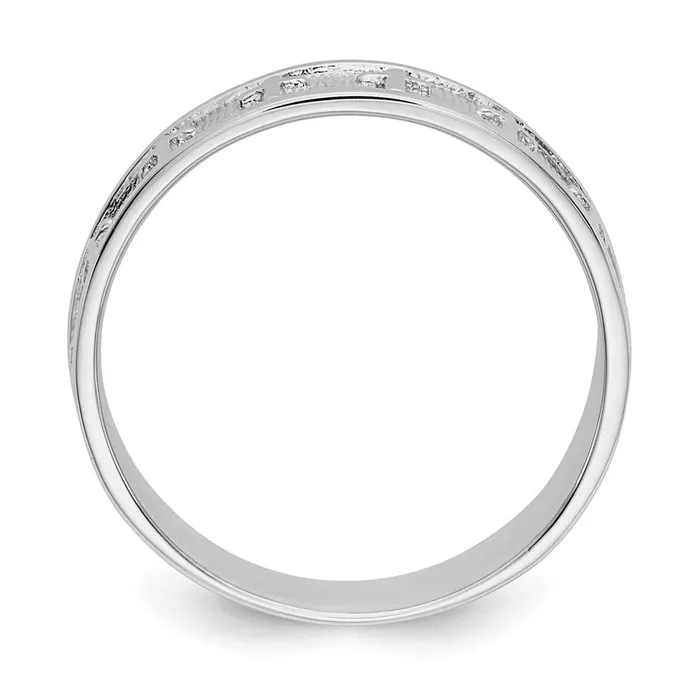 14k White Gold Polished u0026 Satin Cross Band Goldia Rings