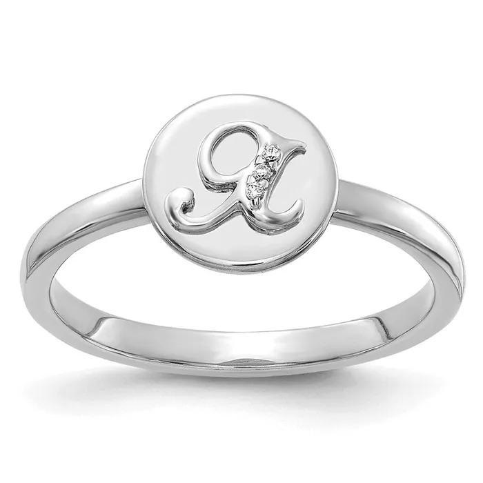 14k White Gold Real Diamond Initial X Ring Goldiacom Rings