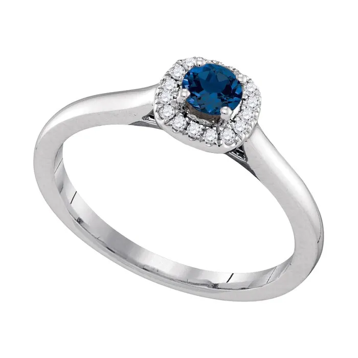 14k White Gold Round Blue Sapphire Diamond Solitaire Ring 13 Cttw gndatlanta Rings 14k White Gold Round Blue Sapphire Diamond Solitaire Ring 13 Cttw gndatlanta Rings