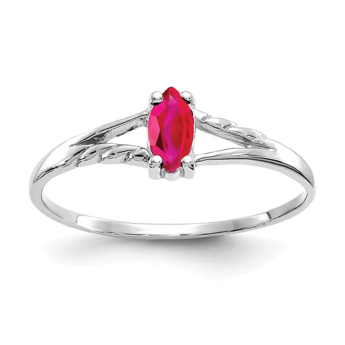 14k White Gold Ruby Birthstone Ring Goldia Rings