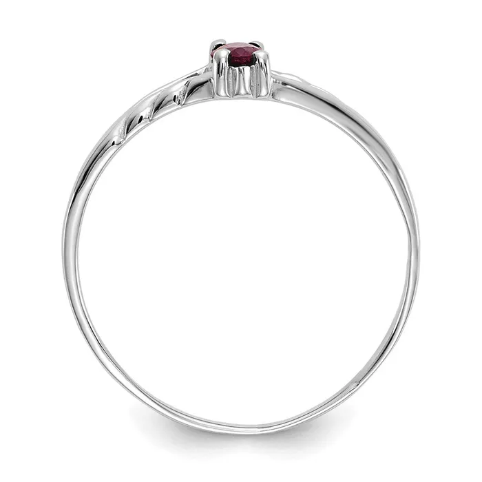 14k White Gold Ruby Birthstone Ring Goldia Rings