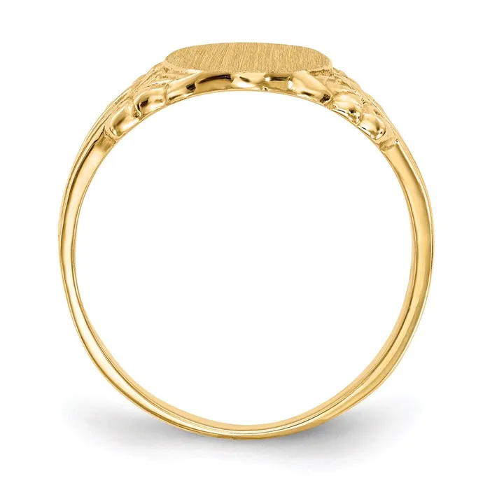 14K Yellow Gold 100x80mm Closed Back Signet Ring Goldia Rings