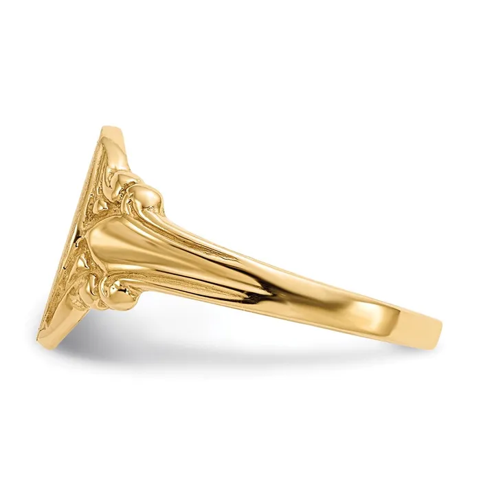 14K Yellow Gold 100x80mm Closed Back Signet Ring Goldia Rings