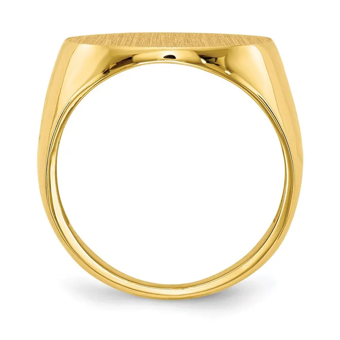 14K Yellow Gold 175x180mm Open Back Mens Signet Ring Goldia Rings