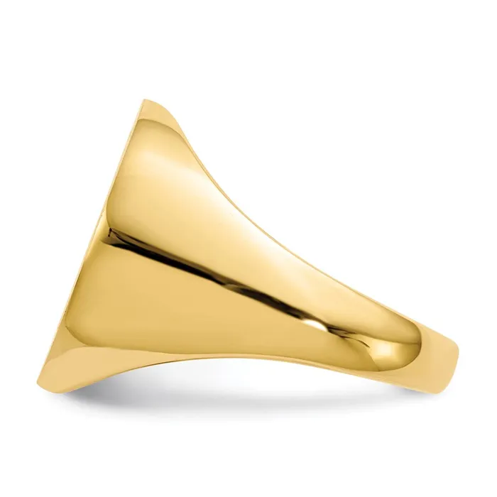 14K Yellow Gold 175x180mm Open Back Mens Signet Ring Goldia Rings