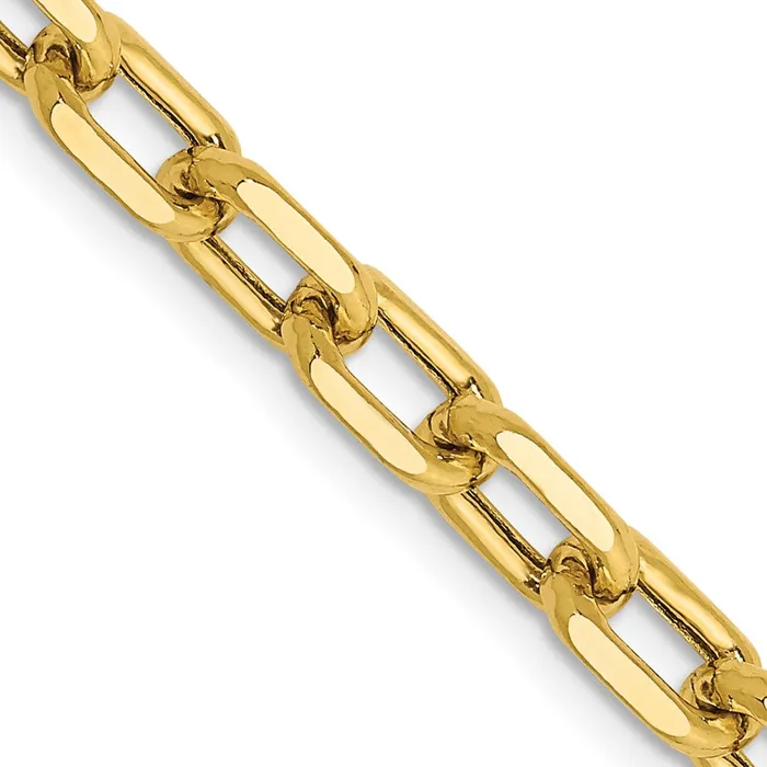 14K Yellow Gold 18 inch 49mm SemiSolid Diamondcut Open Link Cable with Lobster Clasp Chain Necklace MDS Necklaces 14K Yellow Gold 18 inch 49mm SemiSolid Diamondcut Open Link Cable with Lobster Clasp Chain Necklace MDS Necklaces