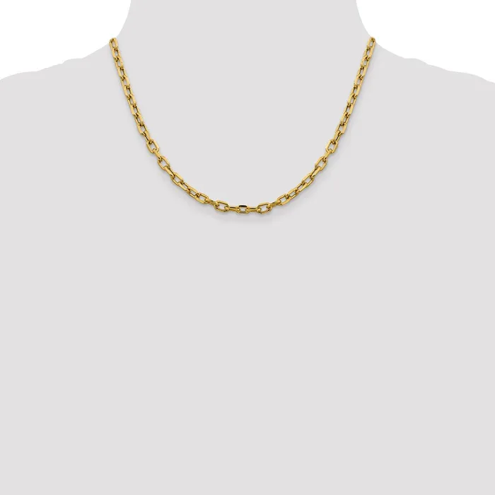 14K Yellow Gold 18 inch 49mm SemiSolid Diamondcut Open Link Cable with Lobster Clasp Chain Necklace MDS Necklaces 14K Yellow Gold 18 inch 49mm SemiSolid Diamondcut Open Link Cable with Lobster Clasp Chain Necklace MDS Necklaces
