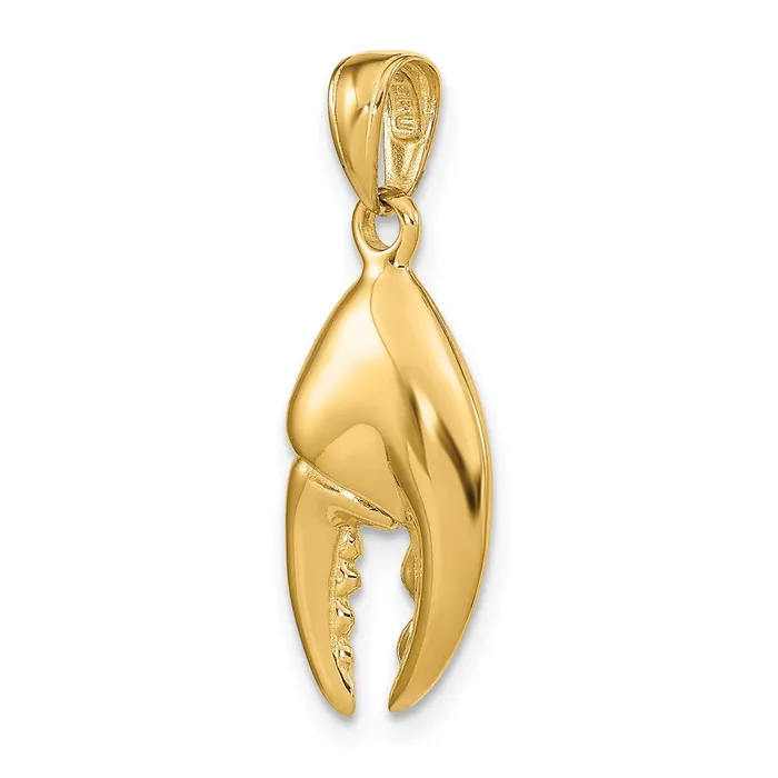 14k Yellow Gold 3D Moveable Stone Crab Claw Pendant Goldia Necklaces