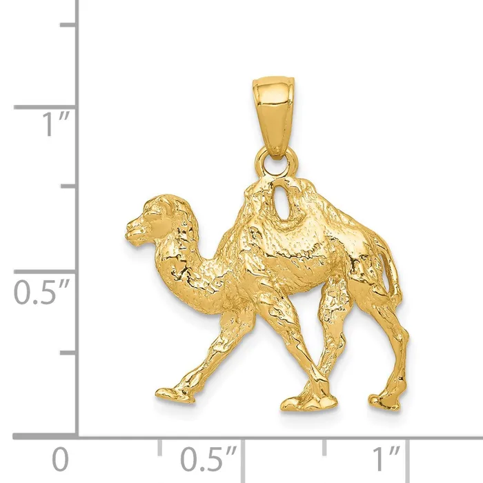 14k Yellow Gold 3D Camel Pendant Goldia Necklaces