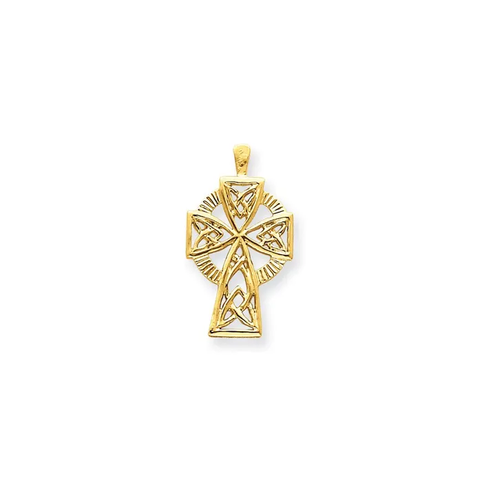 14k Yellow Gold Celtic Cross Charm Goldia Charm Necklaces