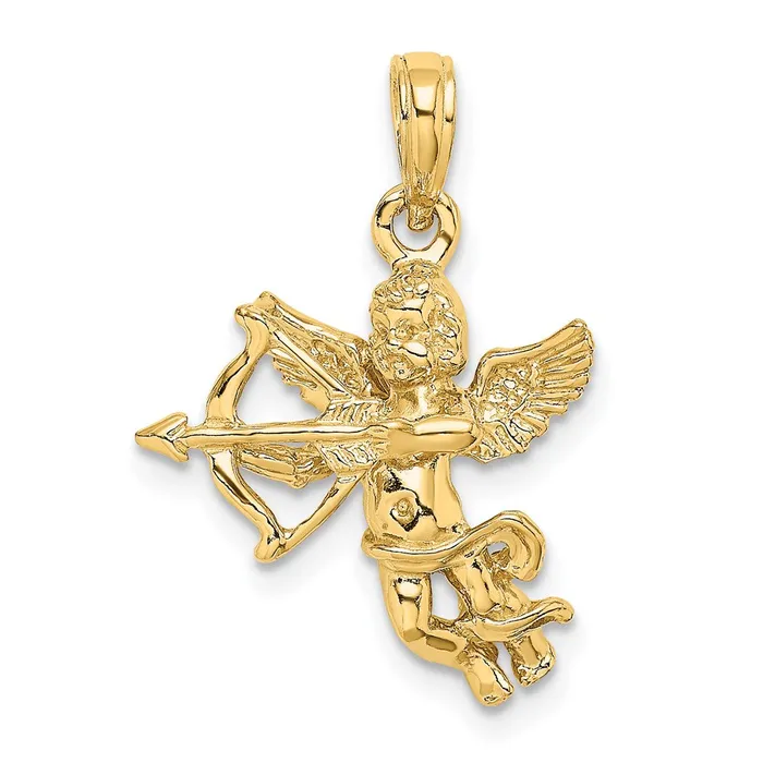 14k Yellow Gold Cupid wBow and Arrow Charm Goldia Charm Necklaces