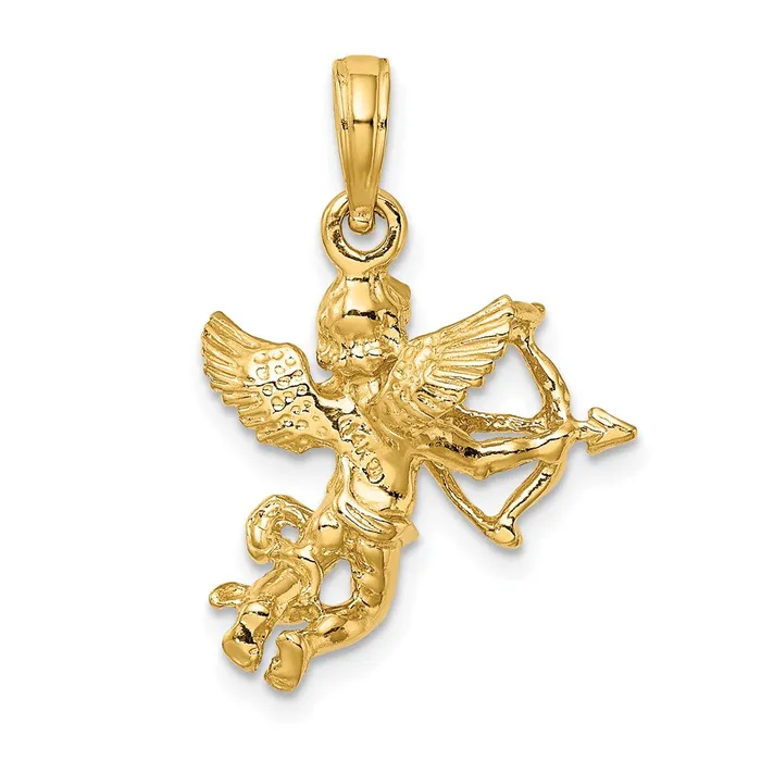 14k Yellow Gold Cupid wBow and Arrow Charm Goldia Charm Necklaces