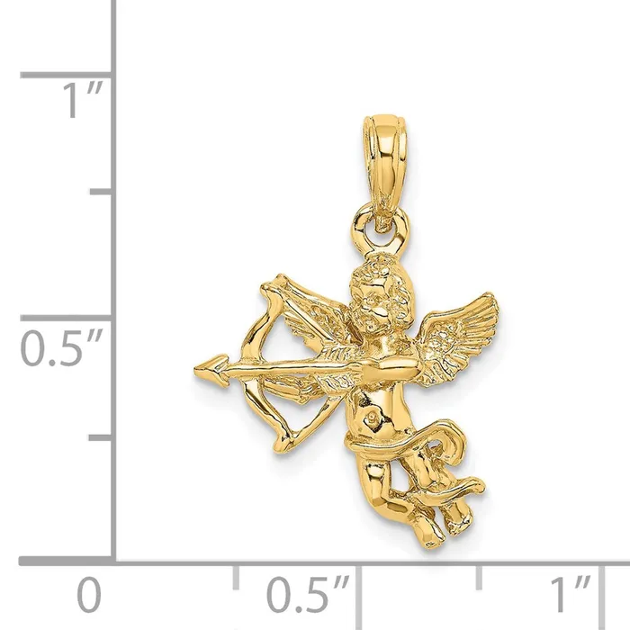 14k Yellow Gold Cupid wBow and Arrow Charm Goldia Charm Necklaces