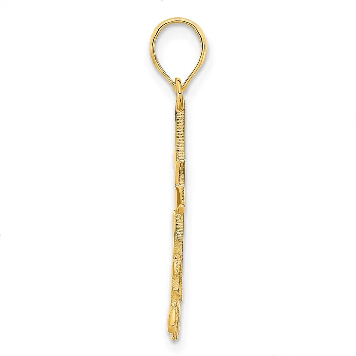 14k Yellow Gold Epoxy Candy Cane and North Star Pendant Goldia Necklaces